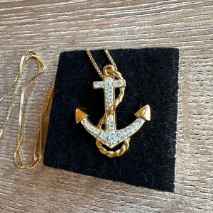 Gold Vermeil 925 Anchor Pendant Necklace